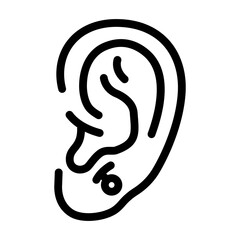 anti tragus piercing earring line icon vector. anti tragus piercing earring sign. isolated contour symbol black illustration