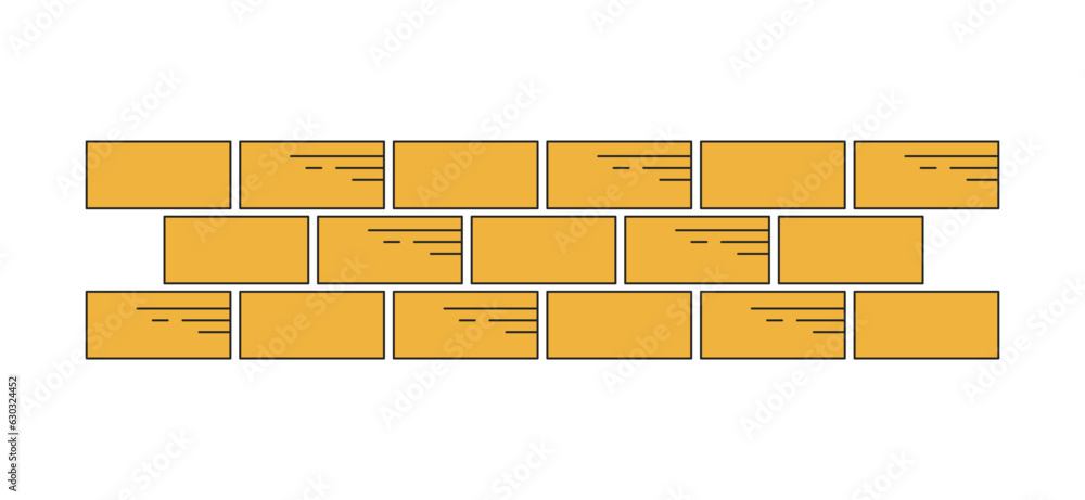 Poster brickwork flat line color isolated vector object. brickwall, stone wall. bricks textured material. e