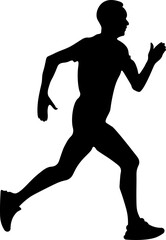 Obraz premium Race Runner Silhouette Illustration Vector