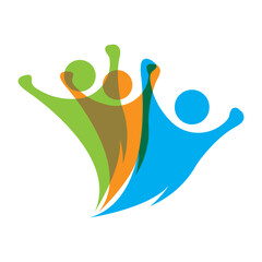 Fototapeta premium People and unity logo symbol icon concept