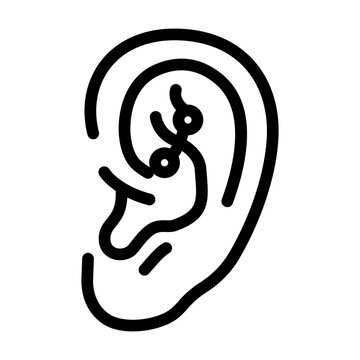 recommend clip art: rook piercing earring line icon vector. rook piercing earring sign. isolated contour symbol black illustration