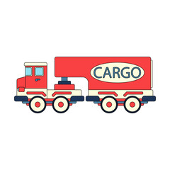 Color vector icon with toys car, truck. Engaging and interactive toys that spark creativity and imagination. Designed for kids. Encourage playtime and ignite the joy of discovery with children's toys.