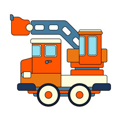 Color vector icon with toys car, truck. Engaging and interactive toys that spark creativity and imagination. Designed for kids. Encourage playtime and ignite the joy of discovery with children's toys.