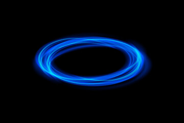 Abstract neon background. luminous circle. Luminous spiral cover. Wake wave, fire path trail line and swirl effect curve. Food isolated. space tunnel.