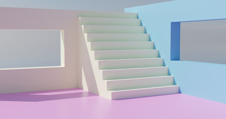 3d render of a staircase