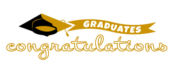 graduates cap congratulations Used for making illustrations, covers, posters for graduation ceremonies.