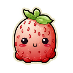 Obraz premium Strawberry Cute Sumikko Gurashi Sticker PNG Cutout, Generative AI