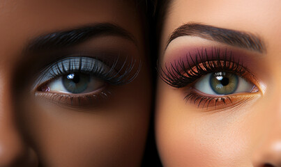 Collage with close-up female eyes of different ethnicity.