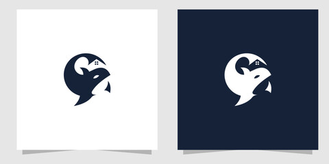 orca with home logo design © Sejivva_STD