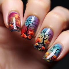 Beautiful nail art design illustration