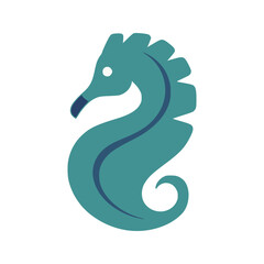 simple seahorse wild animal logo vector illustration template design