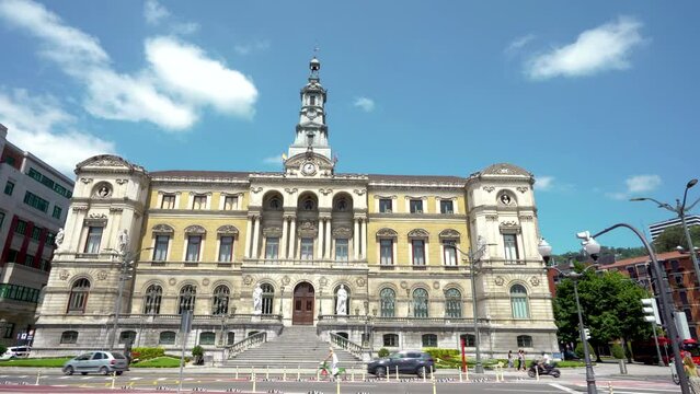 Spectacular Cathedral of Leon. "Santa Mar&iacute;a de Regla de Le&oacute;n" Cathedral is a Catholic church situated in the old town center of Leon city. Stabilized footage. Tilt up