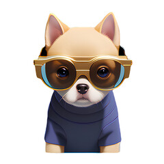 dog wearing sunglasses_generated ai