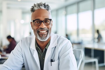 doctor hospital team medical nurse health medicine science lab laboratory man healthcare portrait clinic  black generative ai