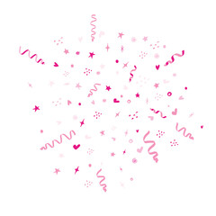 confetti, hearts, stars for promotions and events . party, diary, decorate, event. Vector illustration.