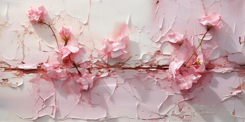 Generative AI, Closeup of impasto abstract rough pink art painting texture