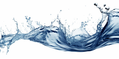 Fototapeta premium Dynamic Water Splash: Water Splashes on White Background - AI generated