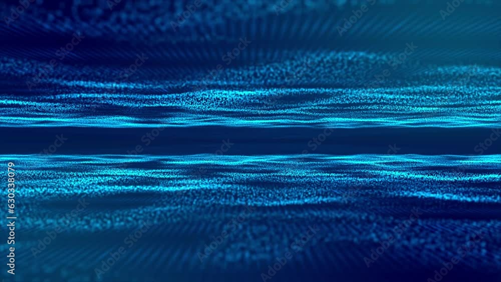 Poster background in abstract technology. Several interconnected dots and lines on a wavy surface. futuristic abstract backdrop. rendering in 3D.