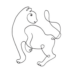 Cat one line drawing art , abstract pet logo, vector illustration, continuous line cat vector
