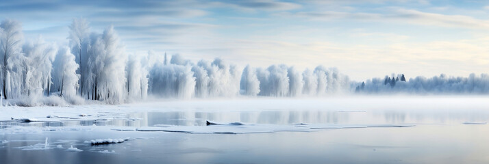 Fototapeta premium mist over the river