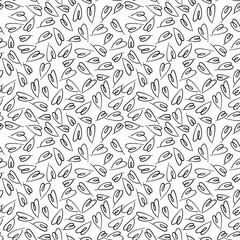 Abstract seamless heart pattern. Ink illustration. Black and white repeatable backdrop. Hand drawn minimalistic wallpaper.