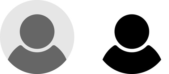 Generic Anonymous Social Media Web User Account Profile Avatar Image Symbol Icon Set. Vector Image.