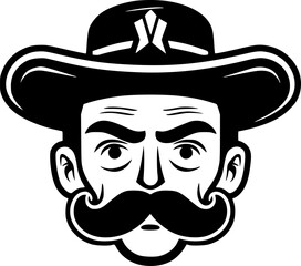 Mexican - Black and White Isolated Icon - Vector illustration