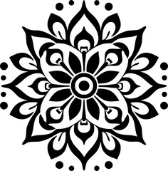 Mandala | Black and White Vector illustration