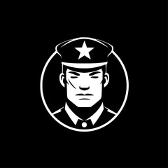 Military | Black and White Vector illustration