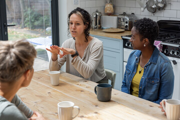 Women in a support group talking together