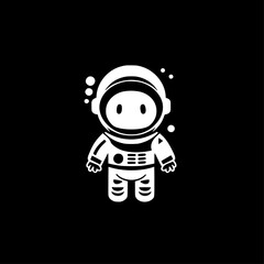 Fototapeta premium Astronaut - Black and White Isolated Icon - Vector illustration