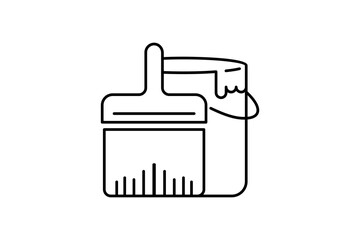 Paint Pots icon. icon related to painting. line icon style. Simple vector design editable