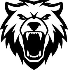 Bear - Black and White Isolated Icon - Vector illustration