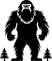 Obraz premium Bigfoot | Black and White Vector illustration