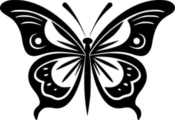 Butterfly | Black and White Vector illustration