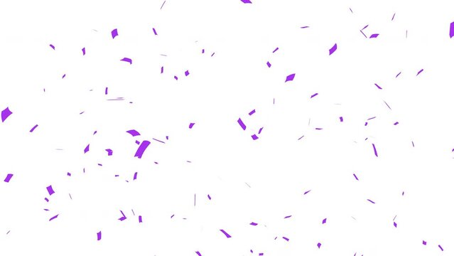 Purple confetti party popper explosions on White and Green backgrounds, Alpha Channel 4K greeting animation BG