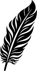 Obraz premium Feather - Black and White Isolated Icon - Vector illustration