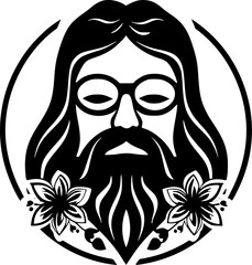 Fototapeta premium Hippie | Minimalist and Simple Silhouette - Vector illustration