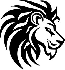 Obraz premium Lion | Black and White Vector illustration