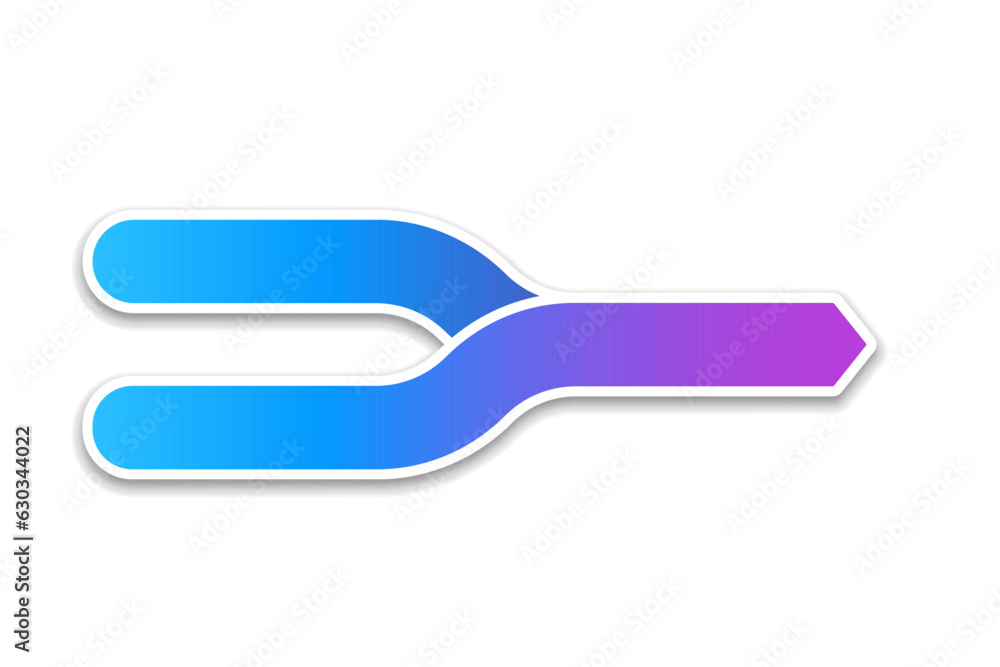 Canvas Prints two arrows merging blue gradient icon. clipart image isolated on white background