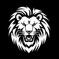 Lion | Black and White Vector illustration