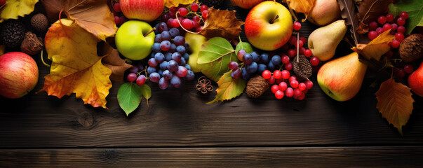 Autumn fruit background. Autumn fruits concept.