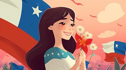 3D cartoon illustrations produced to celebrate Chile's Independence Day.AI generated.
