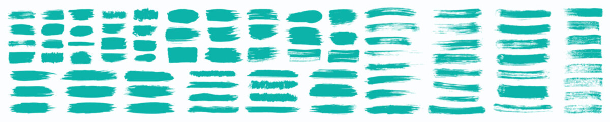 Big set of grunge paint brush stroke, grungy lines, and artistic design vector elements on white background. Ink splash, splatter and dirty watercolor texture for social media. stroke vector set