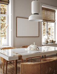 Home mock up, cozy modern kitchen interior background, 3d render - obrazy, fototapety, plakaty