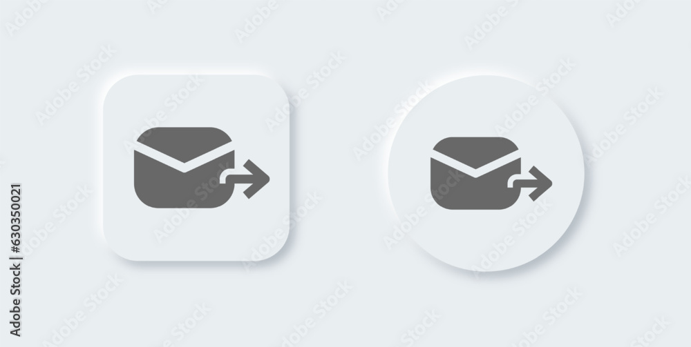 Poster send message solid icon in neomorphic design style. mail signs vector illustration.