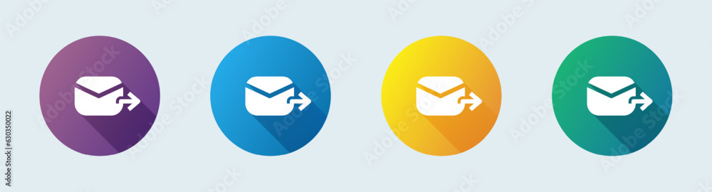 Poster send message solid icon in flat design style. mail signs vector illustration.