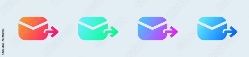 Poster send message solid icon in gradient colors. mail signs vector illustration.
