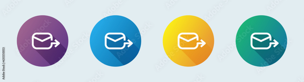 Poster send message line icon in flat design style. mail signs vector illustration.