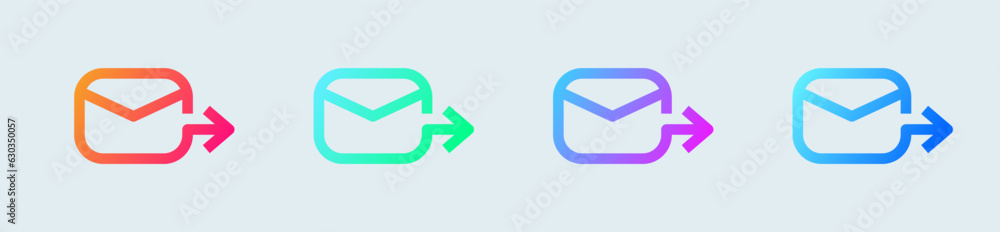 Poster send message line icon in gradient colors. mail signs vector illustration.